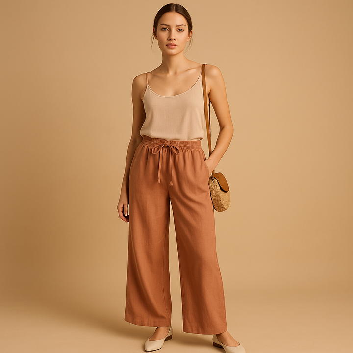 Fleur Women's Lightweight Trousers with Elastic Waistband