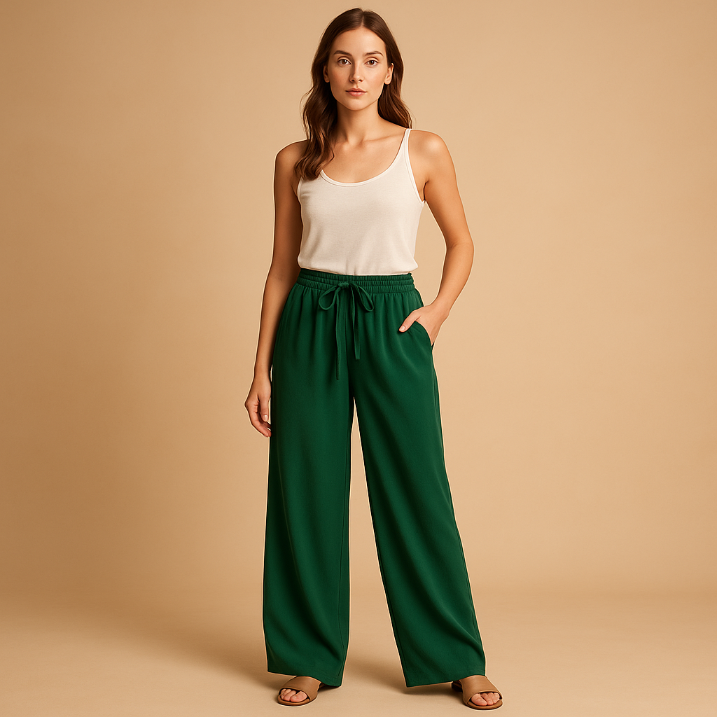 Fleur Women's Lightweight Trousers with Elastic Waistband