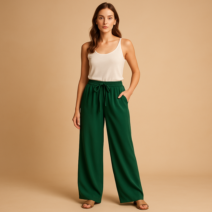 Fleur Women's Lightweight Trousers with Elastic Waistband