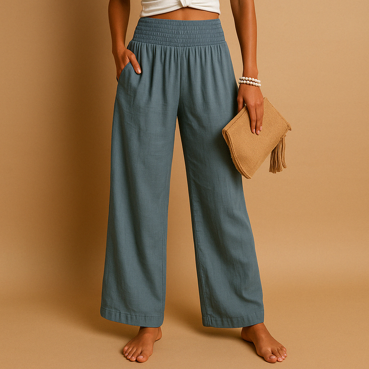 Loïs Women's Lightweight Straight-Leg Pants with Elastic Waistband