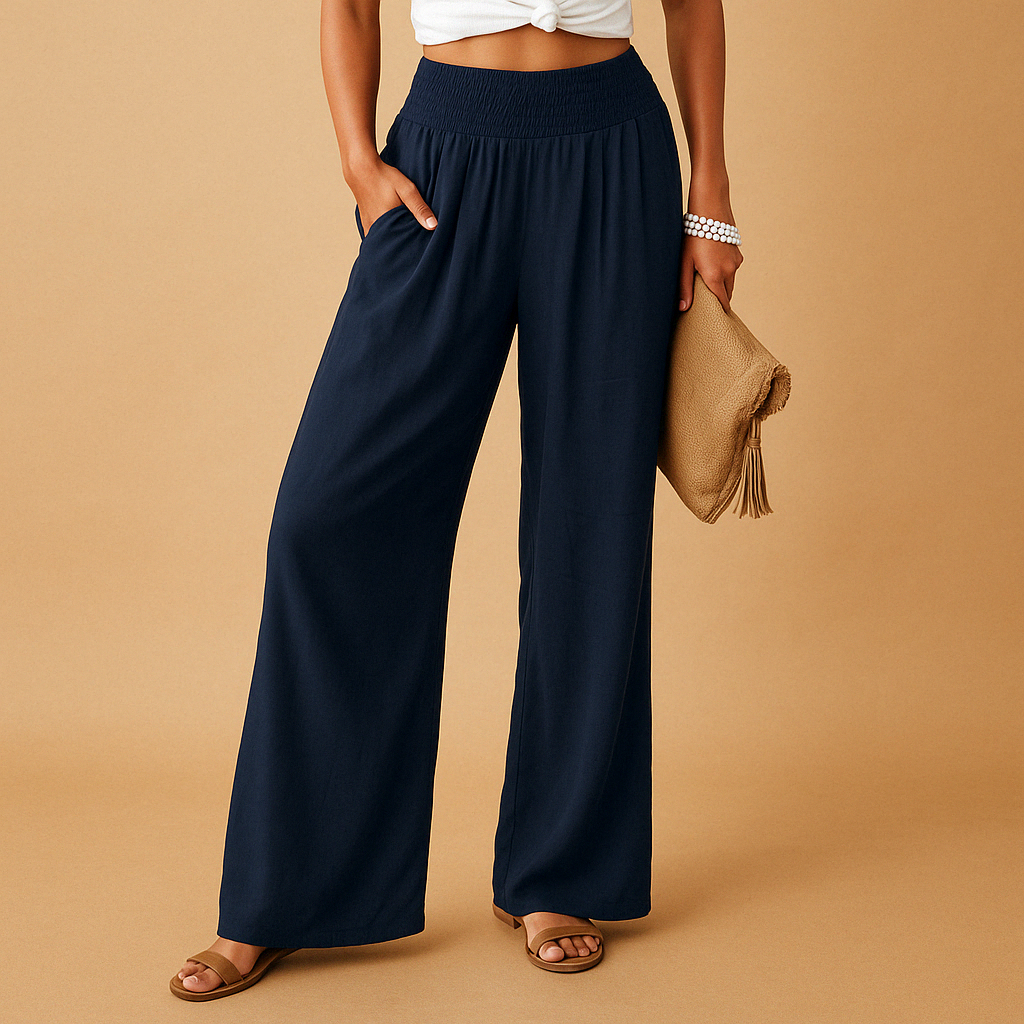 Loïs Women's Lightweight Straight-Leg Pants with Elastic Waistband