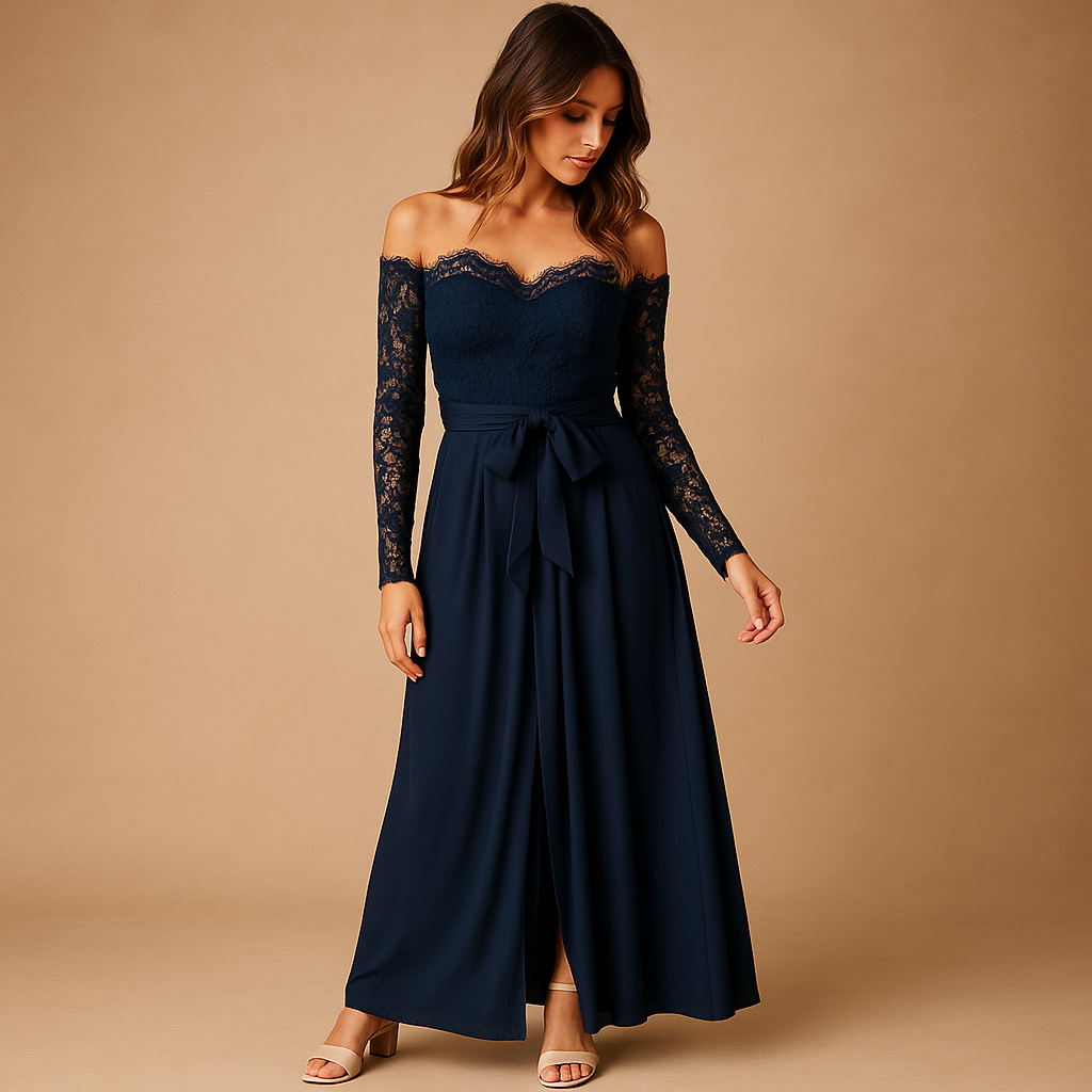 Women's Off-Shoulder Lace Jumpsuit with Split | Marlies