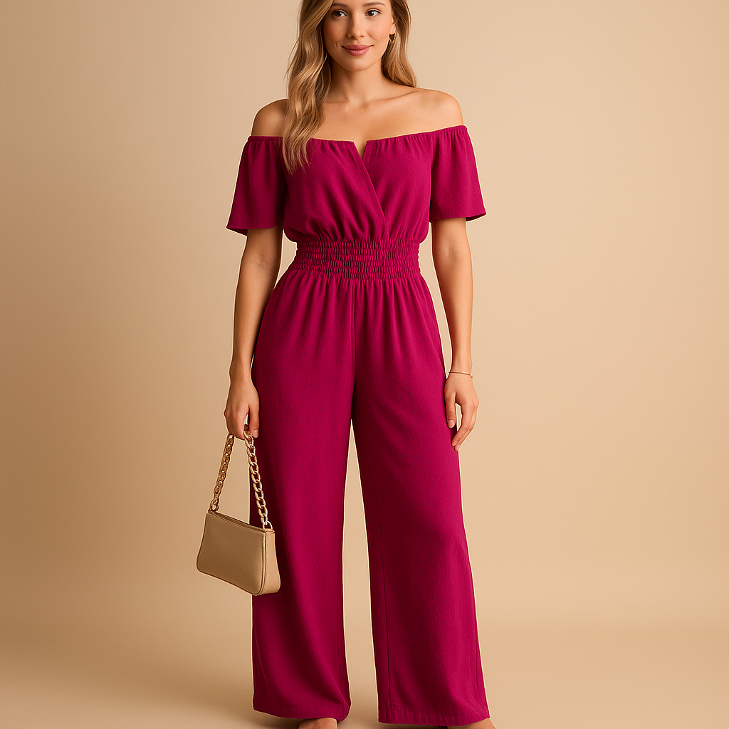 Milou Women's Off-Shoulder Pleated Jumpsuit