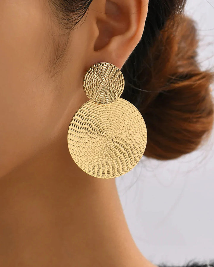 Boho Metal Round Earrings