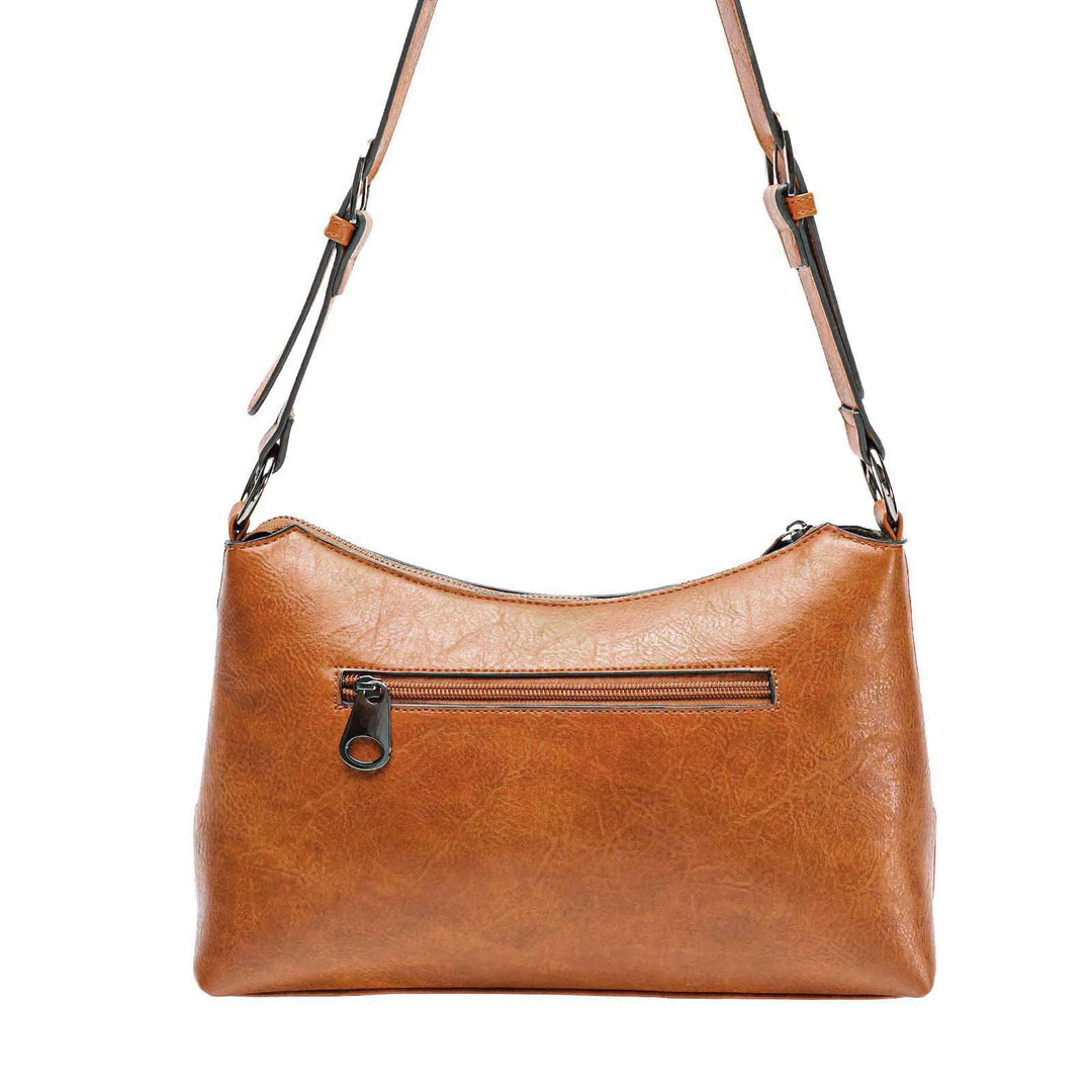 Embroidered Studded Leather Bag