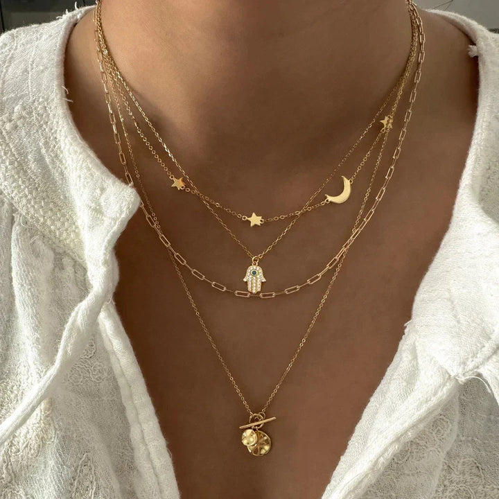 Crystal Pendant Necklace Set