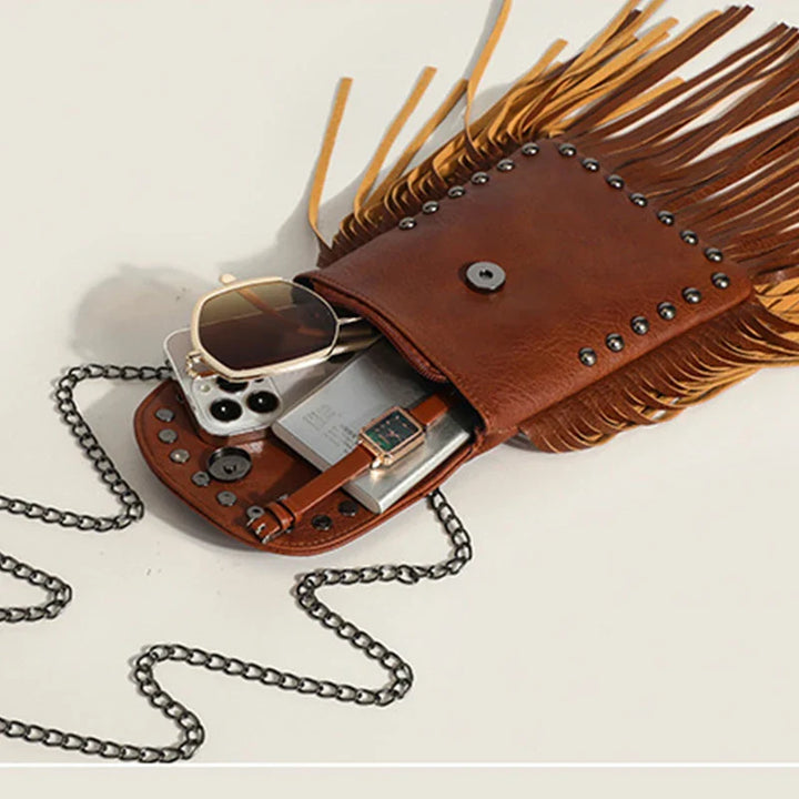 Punk Tassel Leather Shoulder Bag