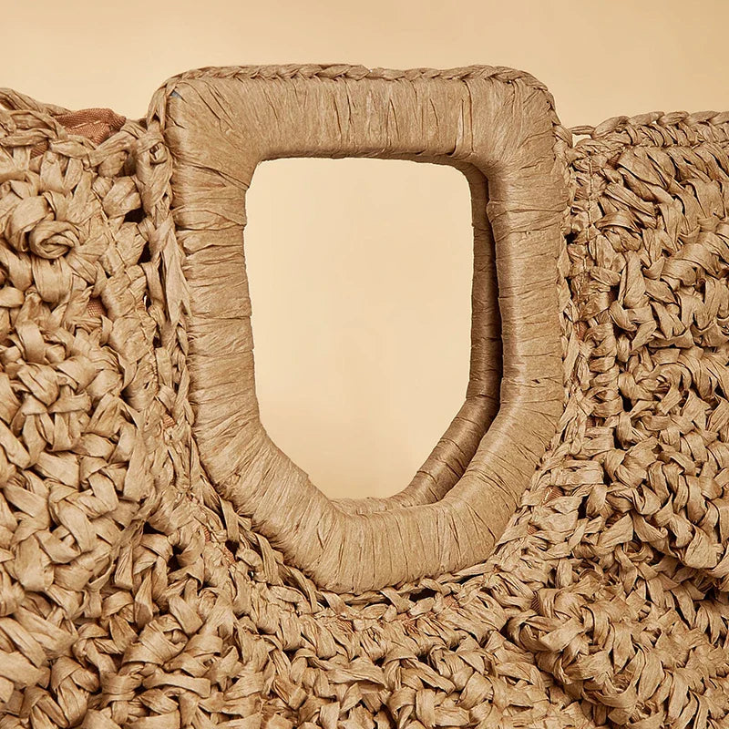 Moonlit Straw Shopper Bag