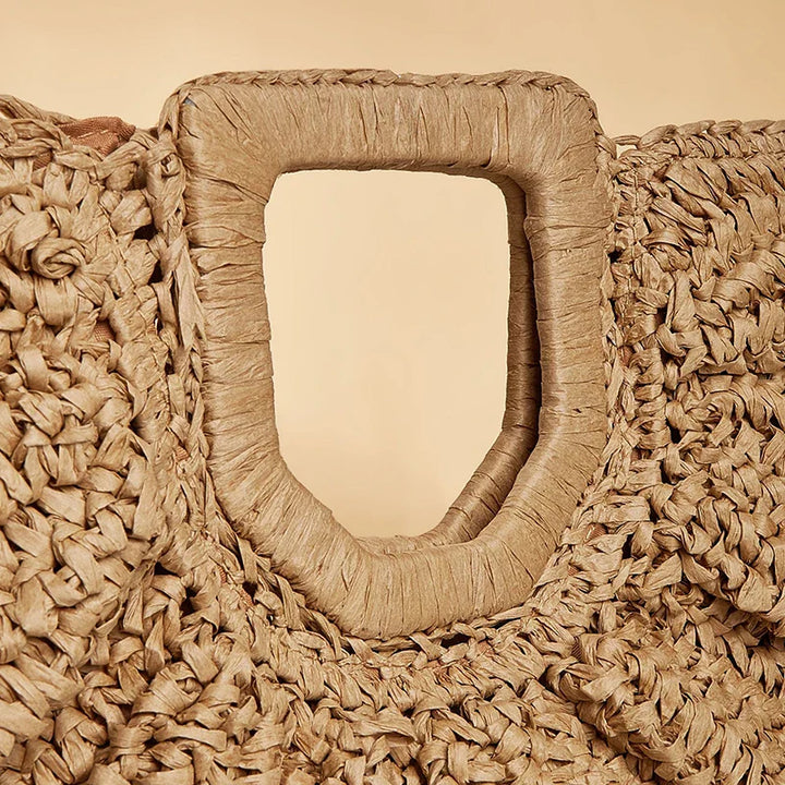 Moonlit Straw Shopper Bag