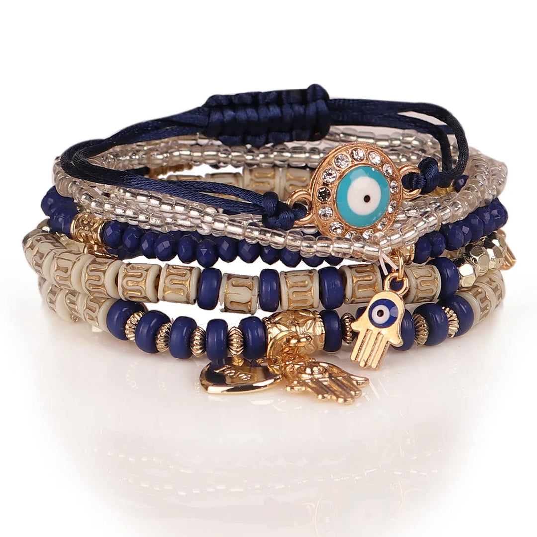 Evil Eye Charm Bracelet Set