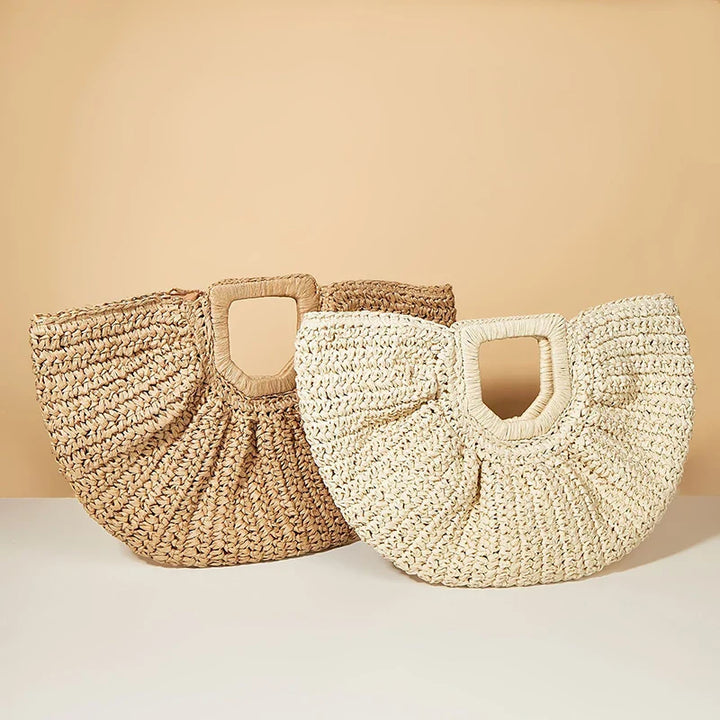 Moonlit Straw Shopper Bag