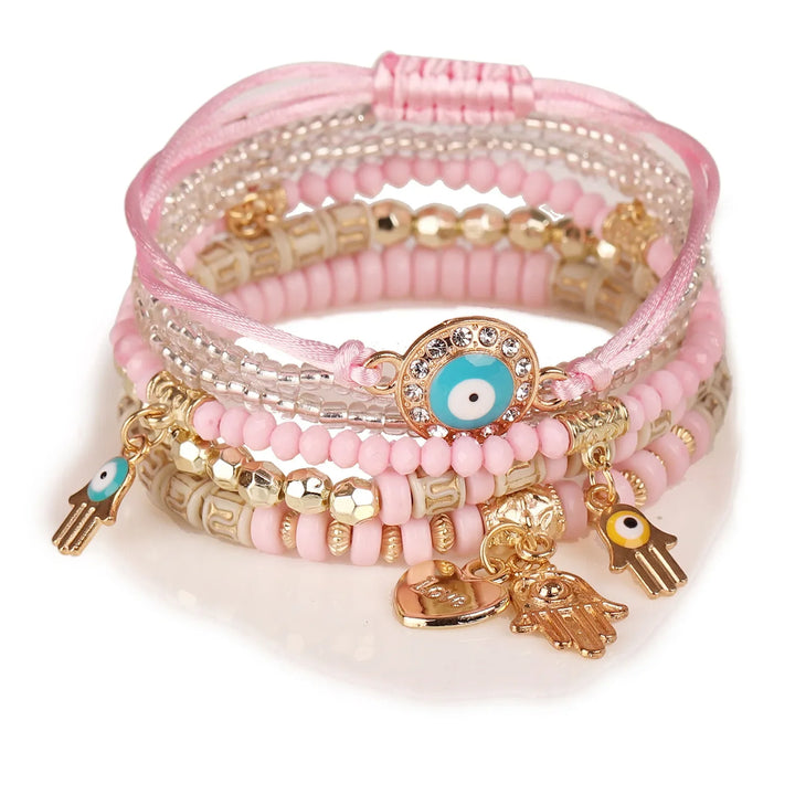 Evil Eye Charm Bracelet Set
