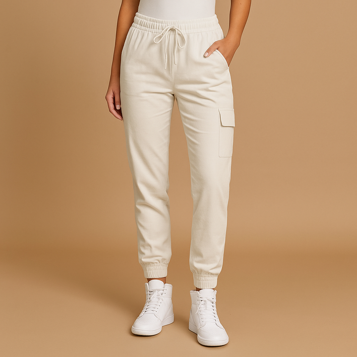Elvira Women's High-Waisted Fitted Cargo Pants
