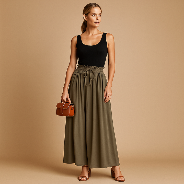 Yara Women's Chic High-Waisted Wide-Leg Trousers