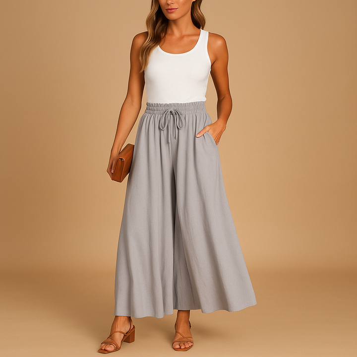 Yara Women's Chic High-Waisted Wide-Leg Trousers