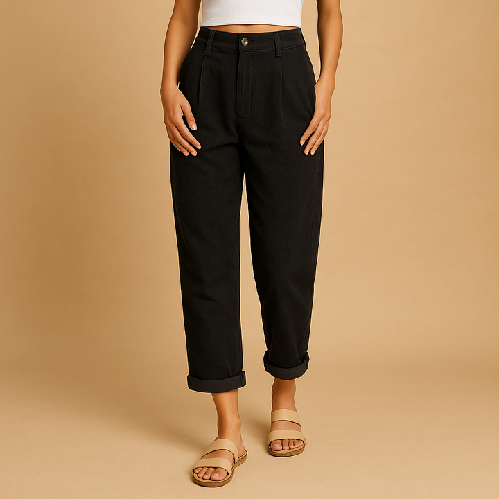 High-Waisted Straight-Leg Corduroy Trousers for Women | Nina