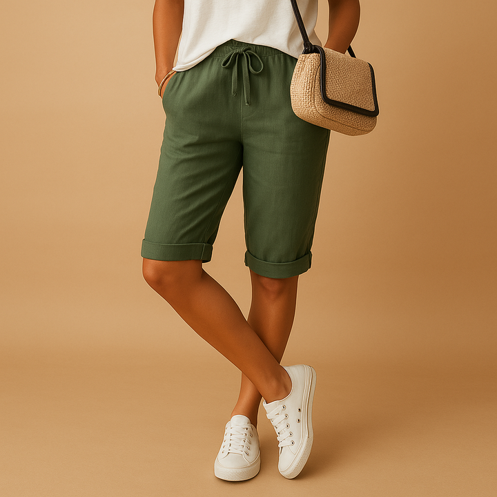 Women's Lotte Lightweight Capri Pants with Elastic Waist