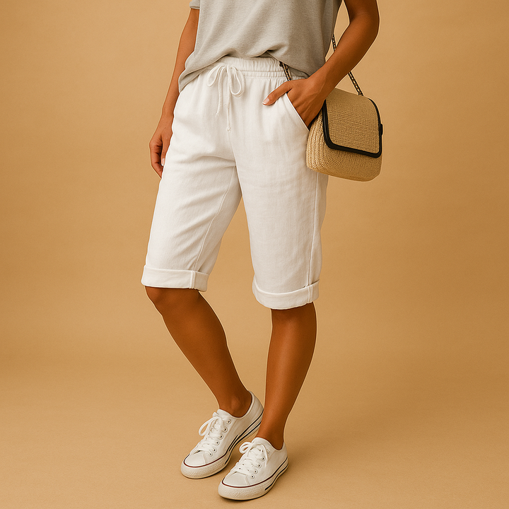 Women's Lotte Lightweight Capri Pants with Elastic Waist