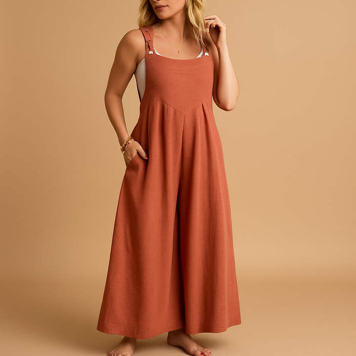 Alona Women's Lightweight Cotton Wide-Leg Jumpsuit