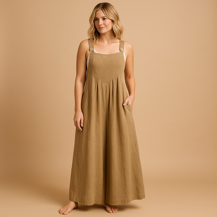 Alona Women's Lightweight Cotton Wide-Leg Jumpsuit