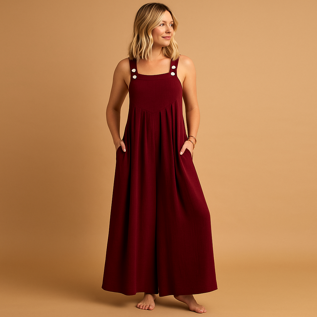 Alona Women's Lightweight Cotton Wide-Leg Jumpsuit
