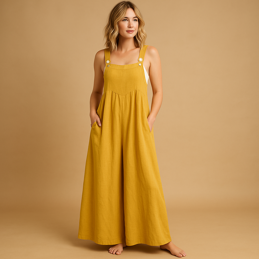 Alona Women's Lightweight Cotton Wide-Leg Jumpsuit