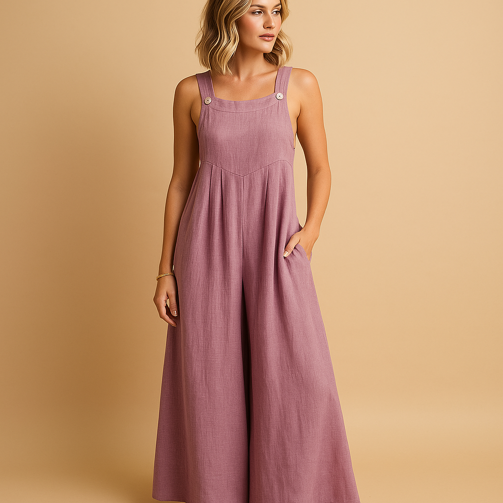 Alona Women's Lightweight Cotton Wide-Leg Jumpsuit