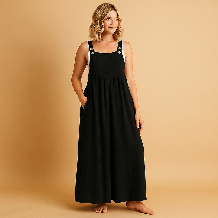 Alona Women's Lightweight Cotton Wide-Leg Jumpsuit