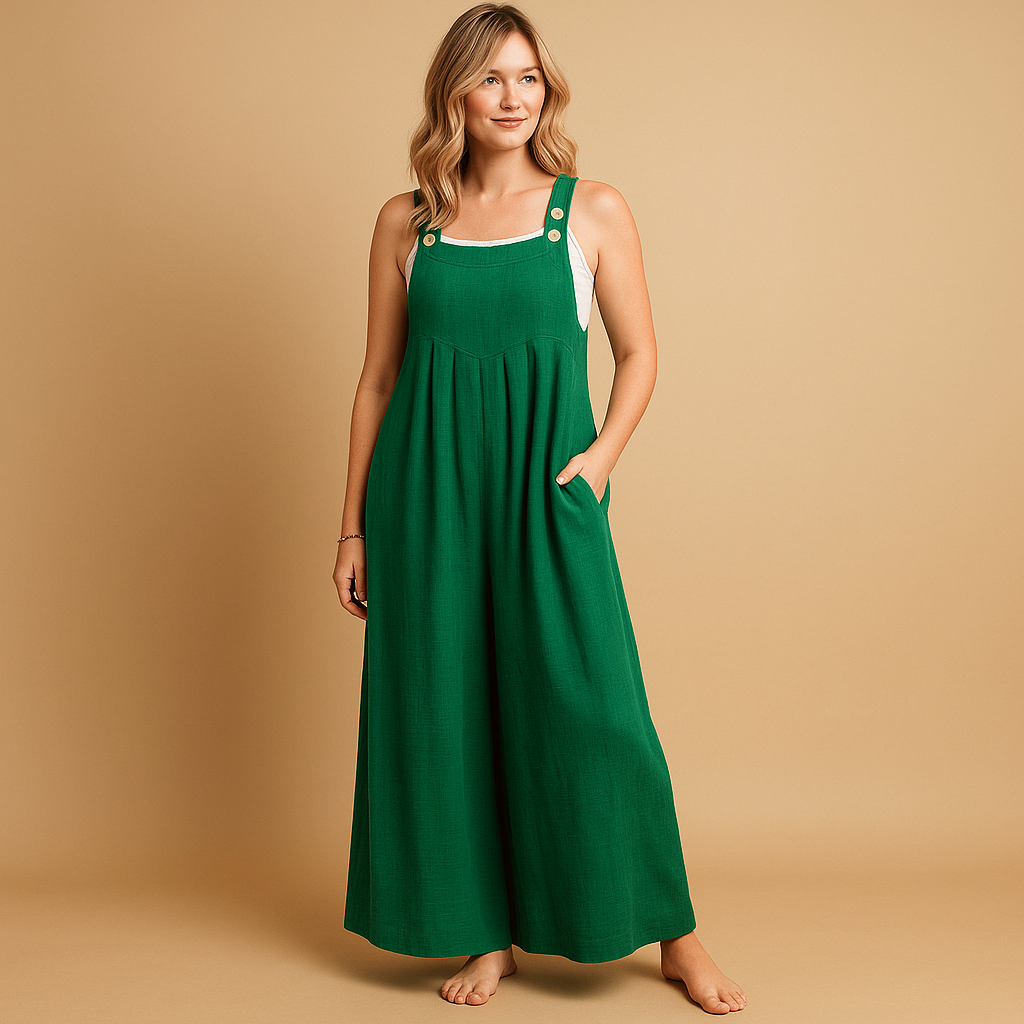 Alona Women's Lightweight Cotton Wide-Leg Jumpsuit