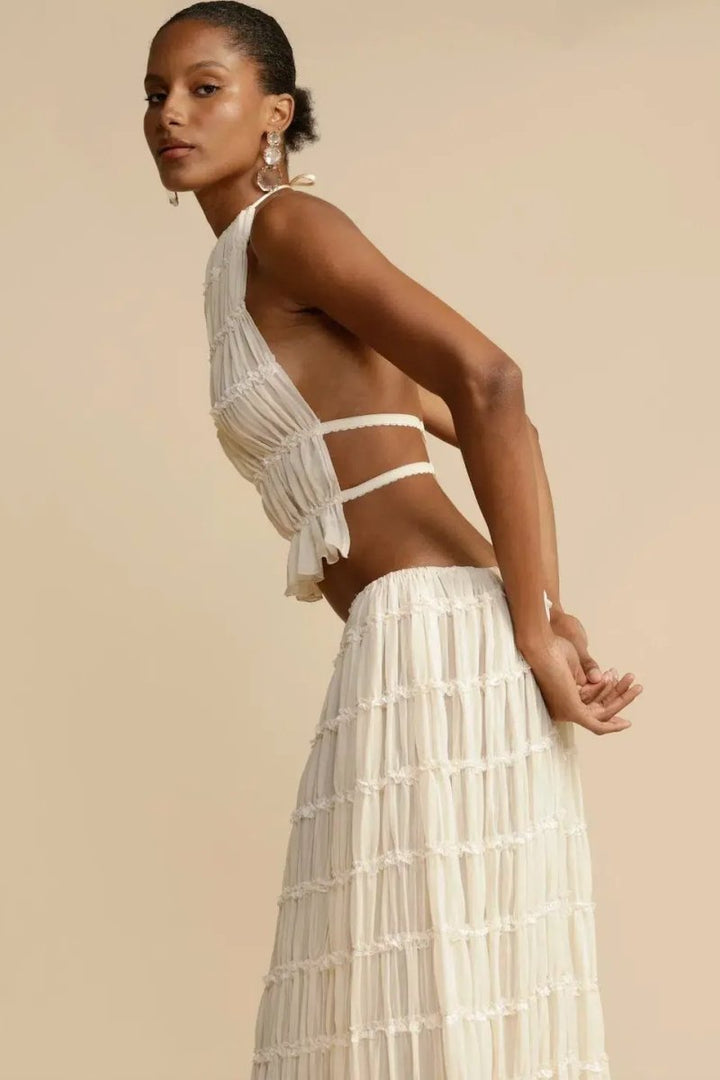 Silk ensemble "Morning Coffee" – Elegant & refined