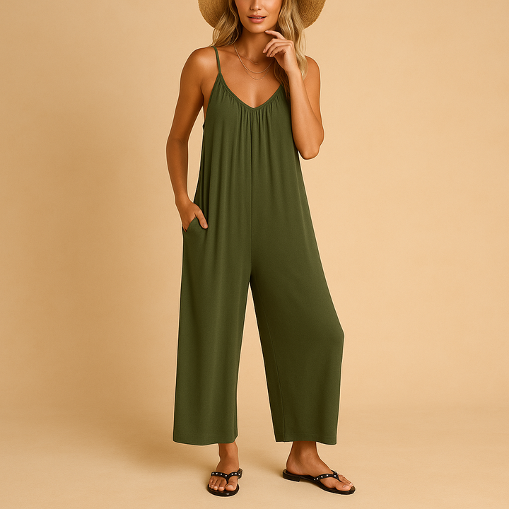 Elena Women's Summer Sleeveless Jumpsuit with Adjustable Straps