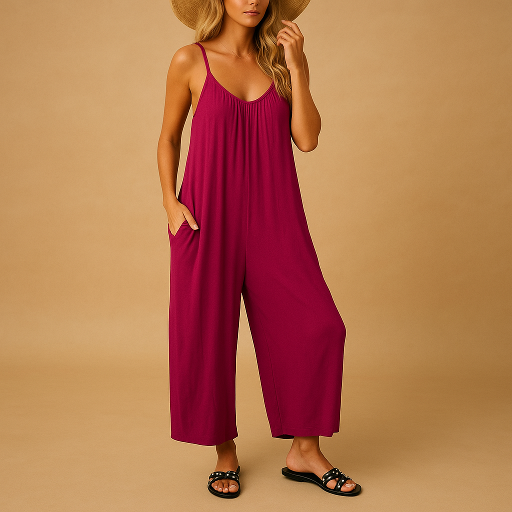 Elena Women's Summer Sleeveless Jumpsuit with Adjustable Straps