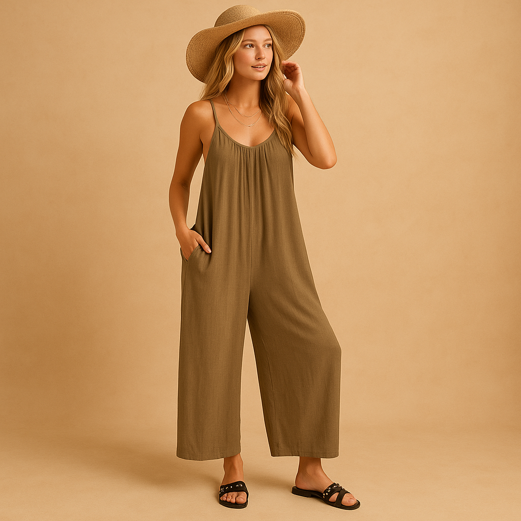 Elena Women's Summer Sleeveless Jumpsuit with Adjustable Straps