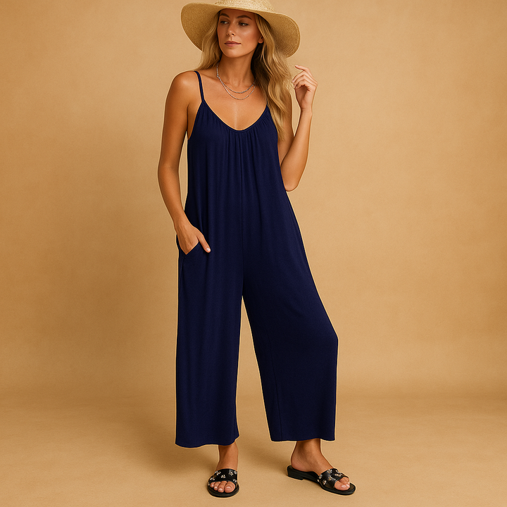 Elena Women's Summer Sleeveless Jumpsuit with Adjustable Straps