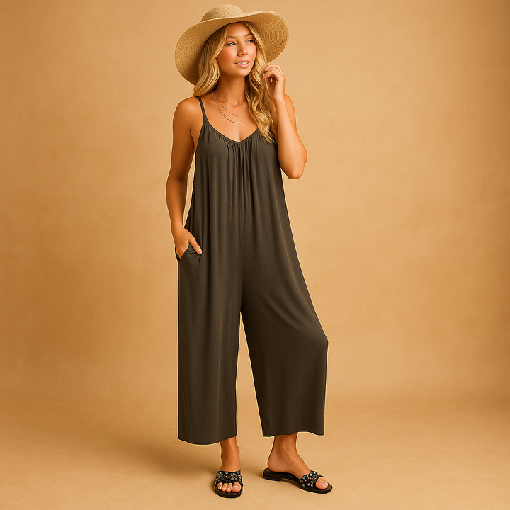 Elena Women's Summer Sleeveless Jumpsuit with Adjustable Straps